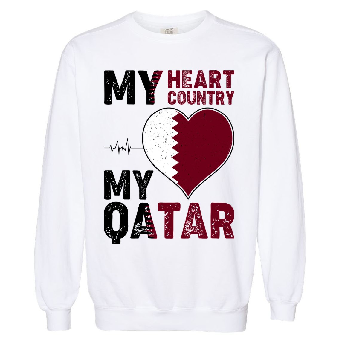 Qatar My Heart My Country Garment-Dyed Sweatshirt