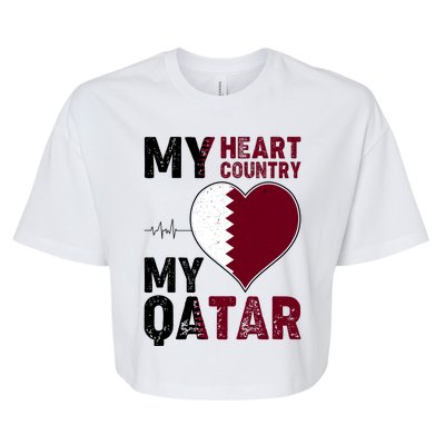 Qatar My Heart My Country Bella+Canvas Jersey Crop Tee