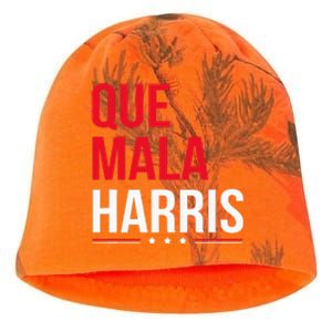 Que Mala Harris Anti Kamala Harris Joe Biden Border Protest Kati - Camo Knit Beanie