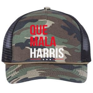 Que Mala Harris Anti Kamala Harris Joe Biden Border Protest Retro Rope Trucker Hat Cap