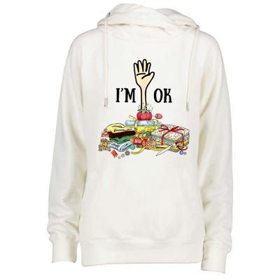 Quilting Machine Im Ok Funny Womens Funnel Neck Pullover Hood