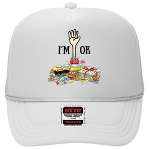 Quilting Machine Im Ok Funny High Crown Mesh Back Trucker Hat