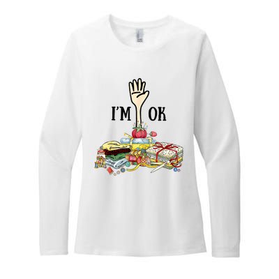 Quilting Machine Im Ok Funny Womens CVC Long Sleeve Shirt