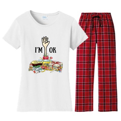 Quilting Machine Im Ok Funny Women's Flannel Pajama Set