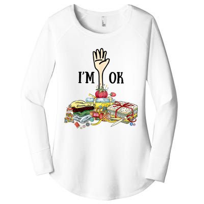 Quilting Machine Im Ok Funny Women's Perfect Tri Tunic Long Sleeve Shirt