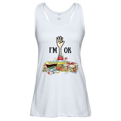 Quilting Machine Im Ok Funny Ladies Essential Flowy Tank