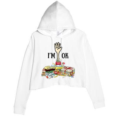 Quilting Machine Im Ok Funny Crop Fleece Hoodie