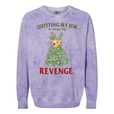 Quitting My Job To Focus On Revenge Colorblast Crewneck Sweatshirt