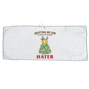 Quitting My Job To Focus On Being A Hater Large Microfiber Waffle Golf Towel