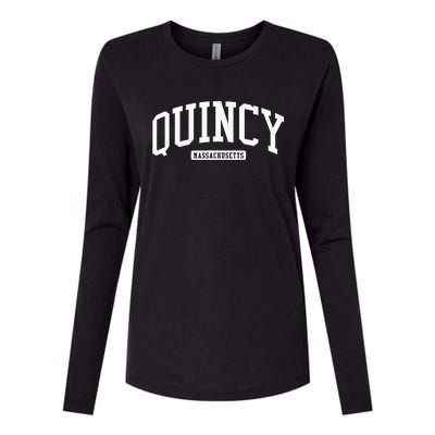 Quincy Massachusetts Ma College Style Womens Cotton Relaxed Long Sleeve T-Shirt