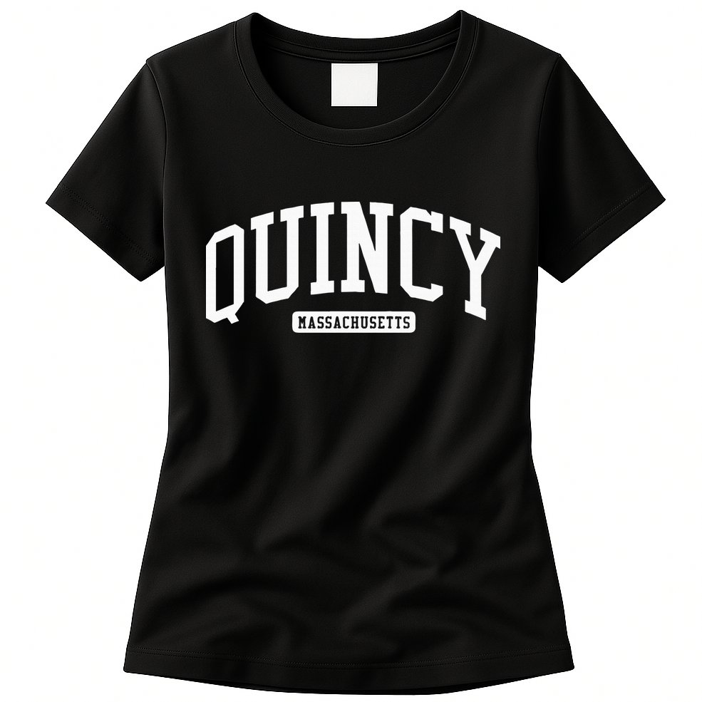 Quincy Massachusetts Ma College Style Womens T-Shirt