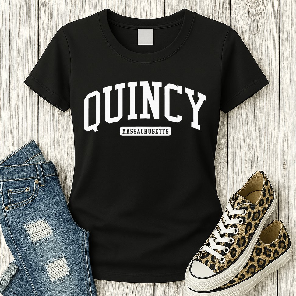Quincy Massachusetts Ma College Style Womens T-Shirt