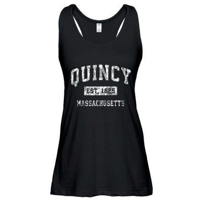 Quincy Massachusetts Ma Vintage Established Ladies Essential Flowy Tank