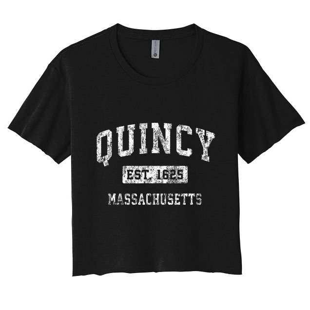Quincy Massachusetts Ma Vintage Established Crop Top