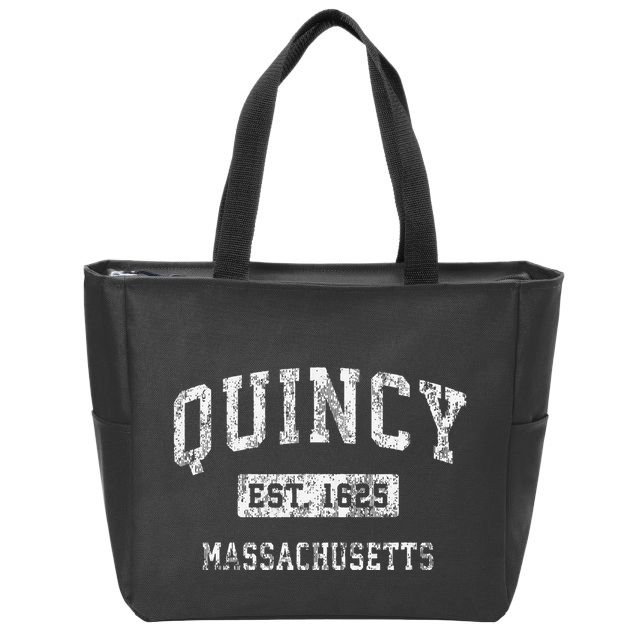 Quincy Massachusetts Ma Vintage Established Zip Tote Bag