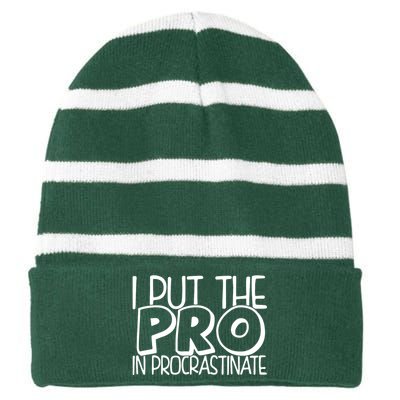 Quotes Message Striped Beanie with Solid Band