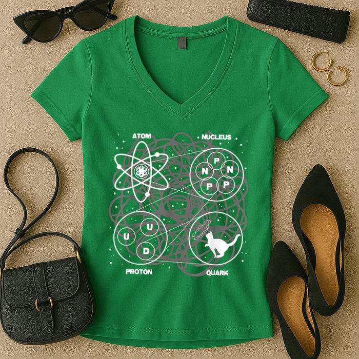 Quantum Mechanics String Theory Physicist Science Lover Women's V-Neck T-Shirt