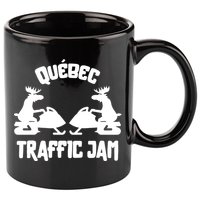 Quebec Moose Snowmobile Traffic Jam For Rider Gift 11oz C Handle Ceramic Mug