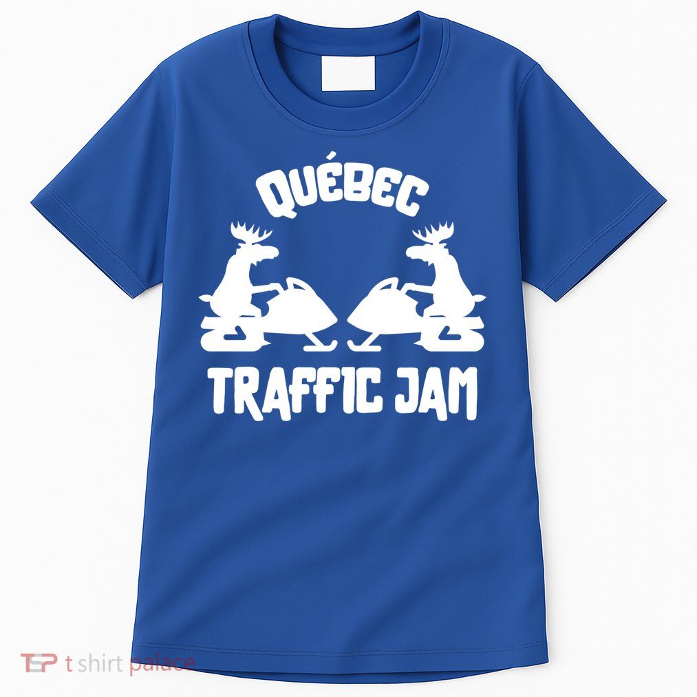 Quebec Moose Snowmobile Traffic Jam For Rider Gift Tall T-Shirt