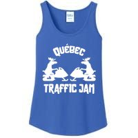 Quebec Moose Snowmobile Traffic Jam For Rider Gift Ladies Essential Tank