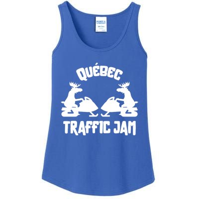 Quebec Moose Snowmobile Traffic Jam For Rider Gift Ladies Essential Tank