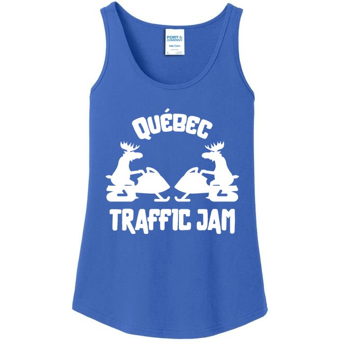 Quebec Moose Snowmobile Traffic Jam For Rider Gift Ladies Essential Tank