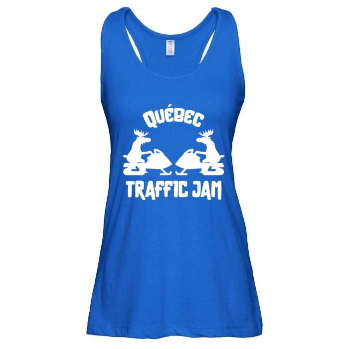 Quebec Moose Snowmobile Traffic Jam For Rider Gift Ladies Essential Flowy Tank