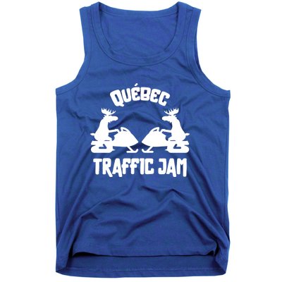 Quebec Moose Snowmobile Traffic Jam For Rider Gift Tank Top