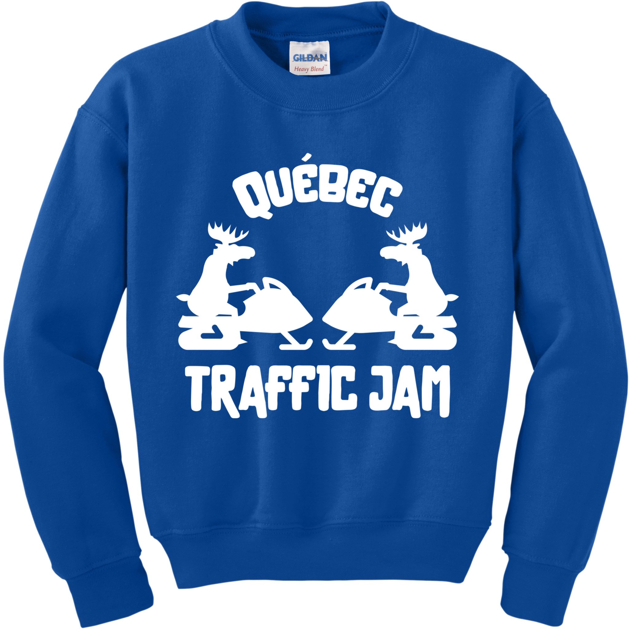 Quebec Moose Snowmobile Traffic Jam For Rider Gift Kids Sweatshirt