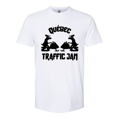 Quebec Moose Snowmobile Traffic Jam For Rider Gift Softstyle® CVC T-Shirt