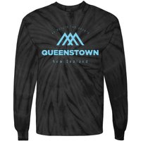 Queenstown Mountain Vacation Skiing New Zealand Tie-Dye Long Sleeve Shirt