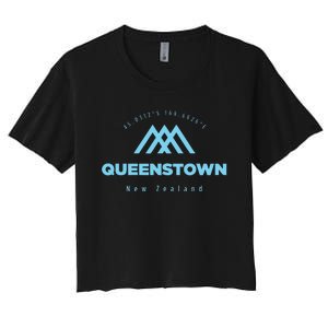 Queenstown Mountain Vacation Skiing New Zealand Women's Crop Top Tee