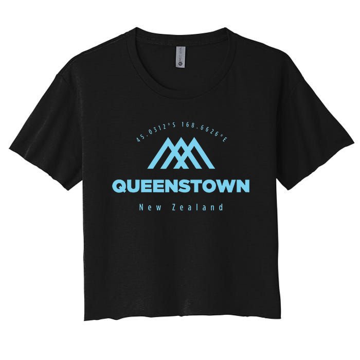 Queenstown Mountain Vacation Skiing New Zealand Women's Crop Top Tee