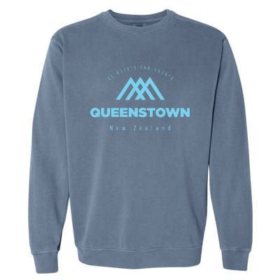 Queenstown Mountain Vacation Skiing New Zealand Garment-Dyed Sweatshirt