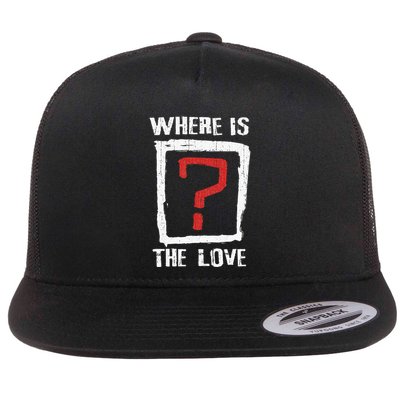 Question Mark Where Is The Love Flatbill Hat