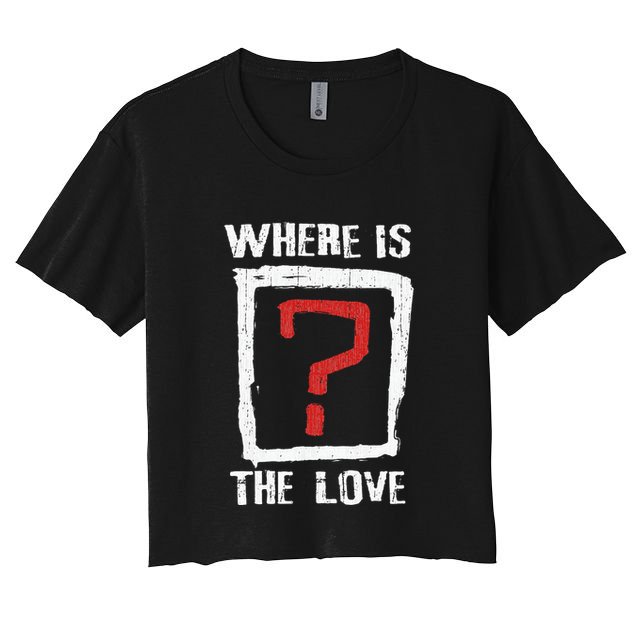 Question Mark Where Is The Love Crop Top