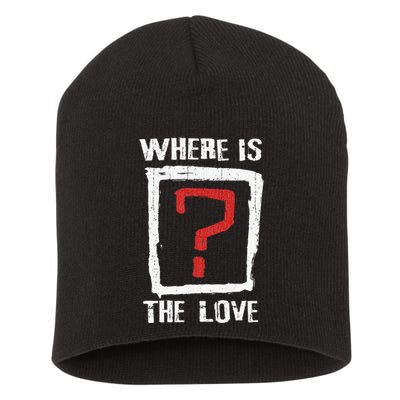 Question Mark Where Is The Love Short Acrylic Beanie