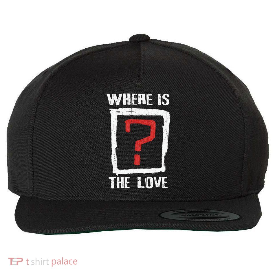 Question Mark Where Is The Love Wool Snapback Cap
