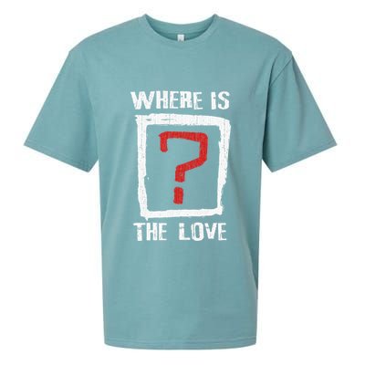Question Mark Where Is The Love Sueded Cloud Jersey T-Shirt