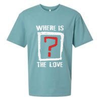 Question Mark Where Is The Love Sueded Cloud Jersey T-Shirt