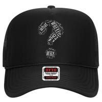 Question Mark Who What Where When Why How High Crown Mesh Back Trucker Hat