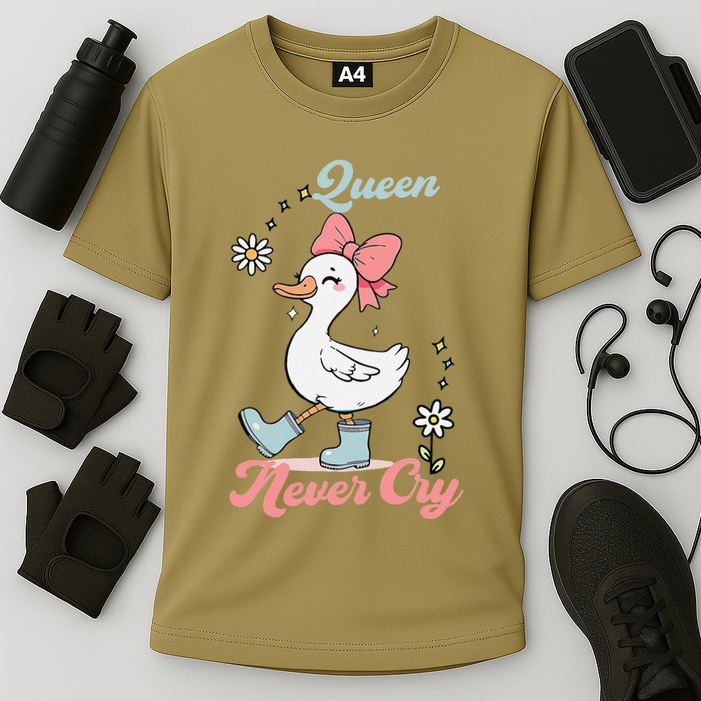 Queen Never Cry Funny Meme Goose Silly Sarcastic Women Cooling Performance Crew T-Shirt