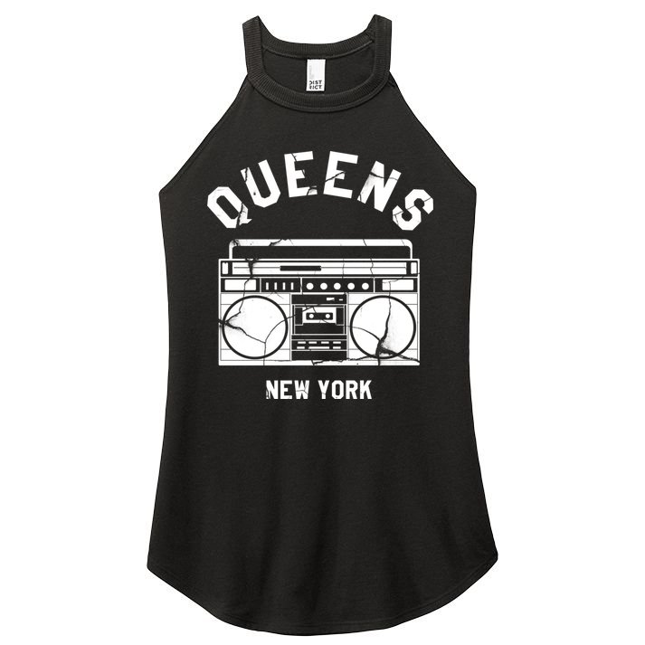 Queens NY Gifts New York NYC Boombox Women's Perfect Tri Rocker Tank