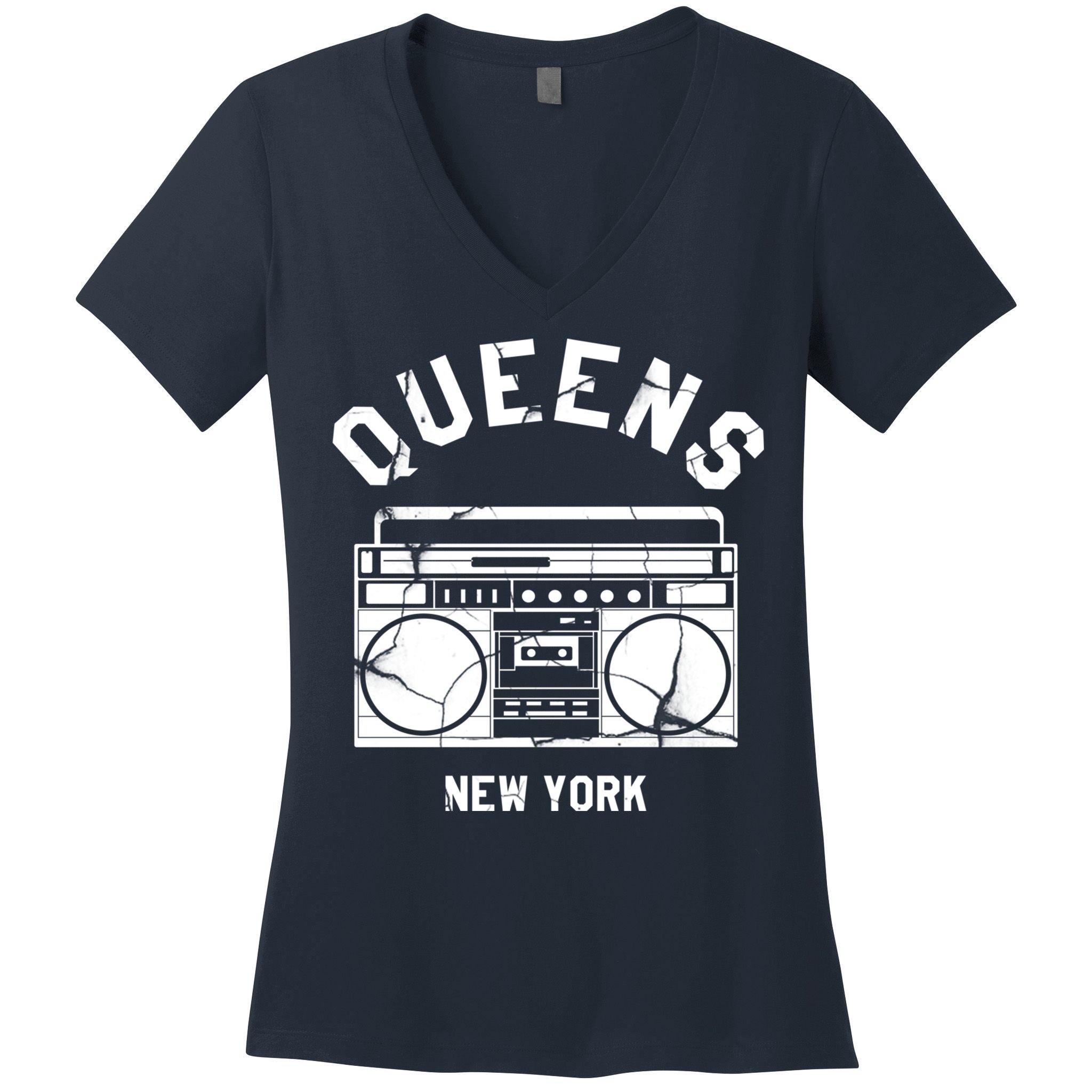 Queens NY Gifts New York NYC Boombox Women's V-Neck T-Shirt