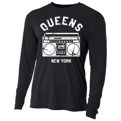 Queens Ny Gifts New York Nyc Boombox Cooling Performance Long Sleeve Crew