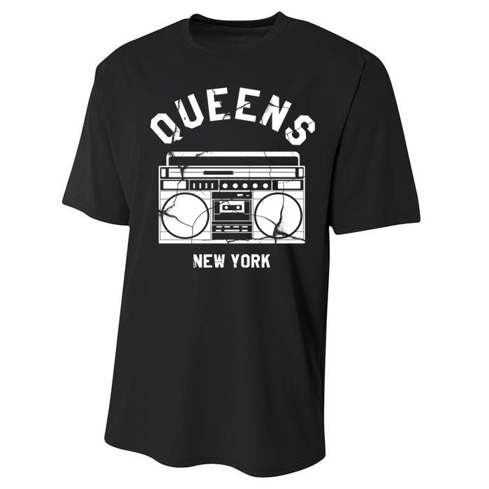 Queens Ny Gifts New York Nyc Boombox Performance Sprint T-Shirt