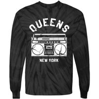 Queens Ny Gifts New York Nyc Boombox Tie-Dye Long Sleeve Shirt