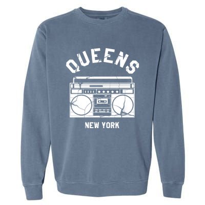 Queens Ny Gifts New York Nyc Boombox Garment-Dyed Sweatshirt