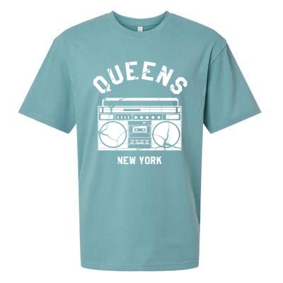 Queens Ny Gifts New York Nyc Boombox Sueded Cloud Jersey T-Shirt