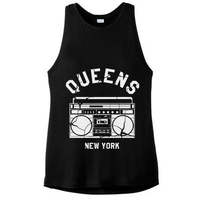 Queens Ny Gifts New York Nyc Boombox Ladies PosiCharge Tri-Blend Wicking Tank